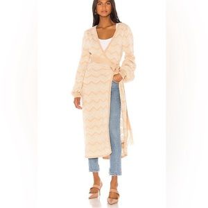 House of Harlow 1960 x Revolve Camel Ivory Marisol
Wrap Sweater Duster Small